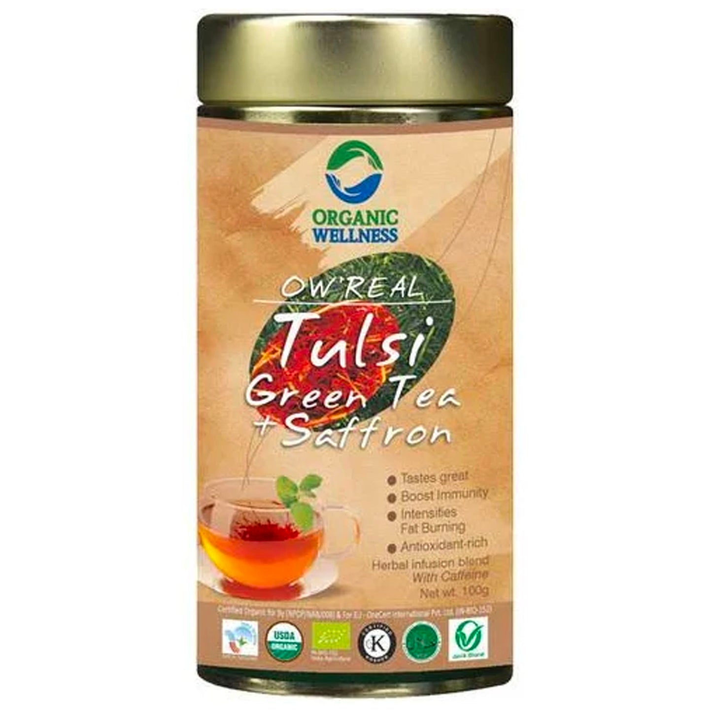 Tulsi Green Tea Saffron tea